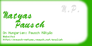 matyas pausch business card