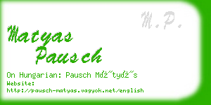 matyas pausch business card